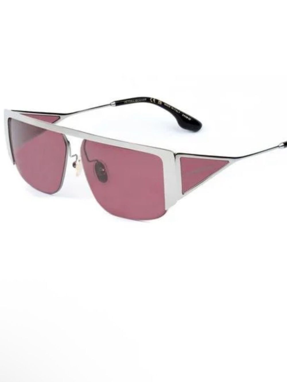 Victoria Beckham VB250S Logo 59mm Rectangular Sunnies. Gradient lenses Metal NWT